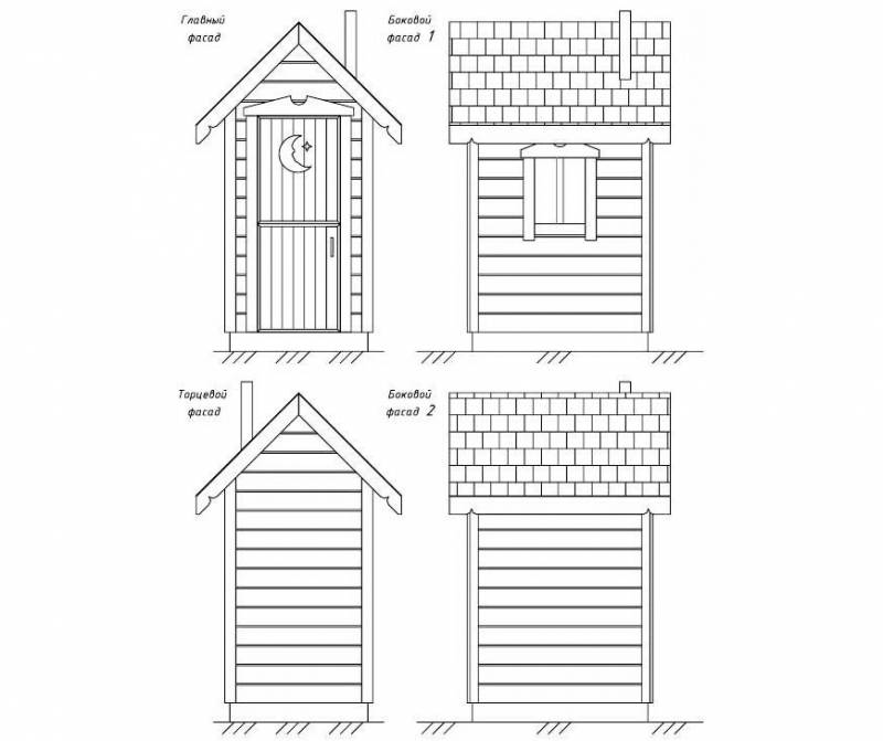 Чертеж с размерами уличного туалета своими руками