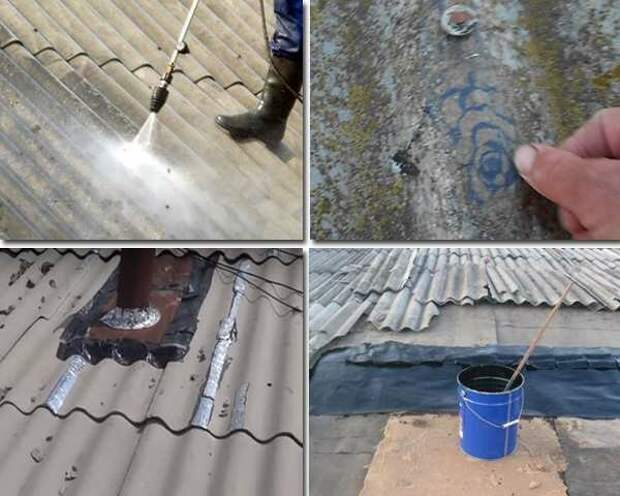 Чем заделать трещину на шифере и как правильно произвести ремонт шиферной крыши