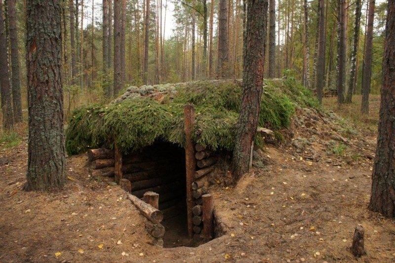 Землянка своими руками в лесу: фото самодельного укрытия и как построить