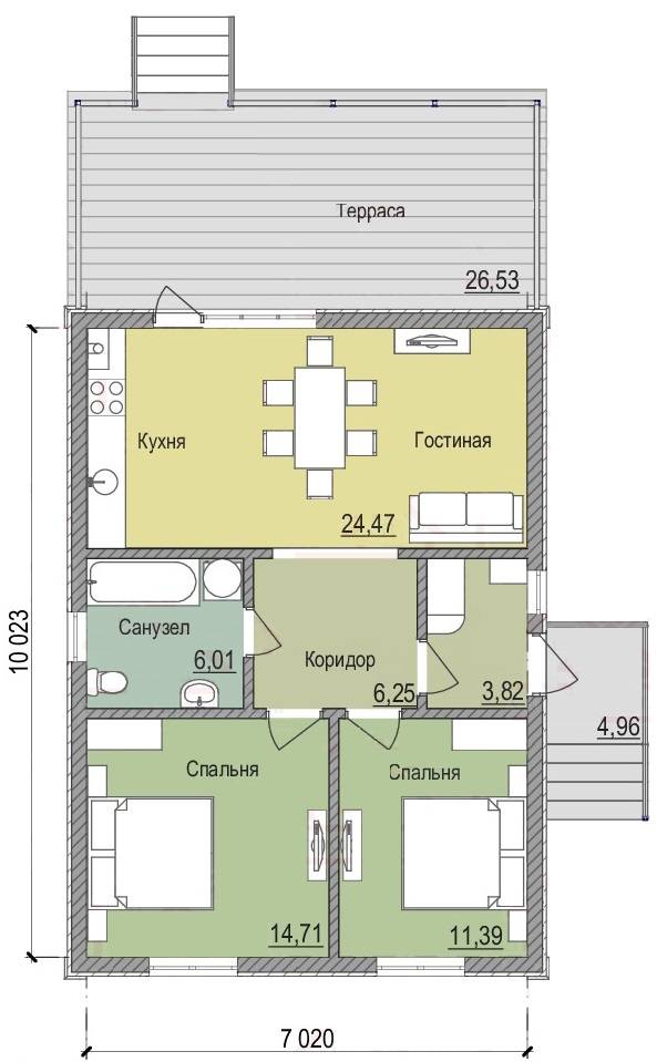 Проект дома 70 м2