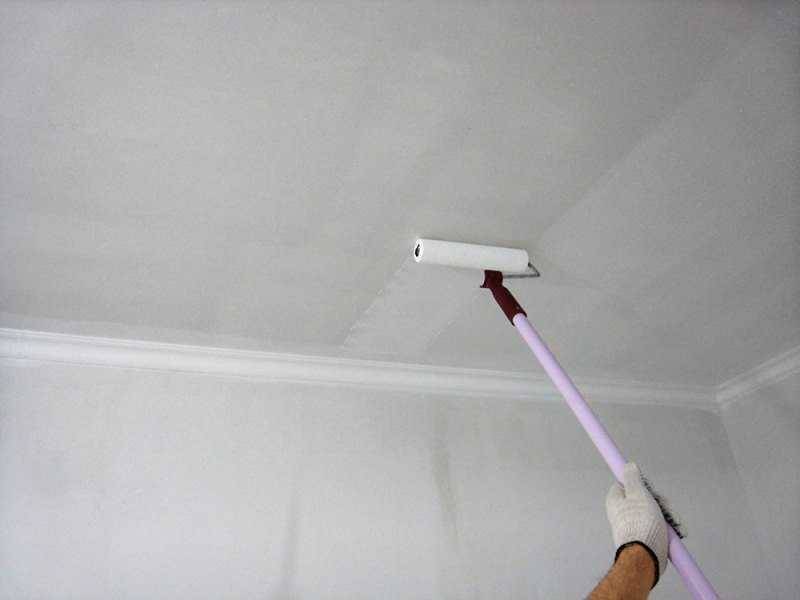 Покраска потолка водоэмульсионной краской своими руками (видео)