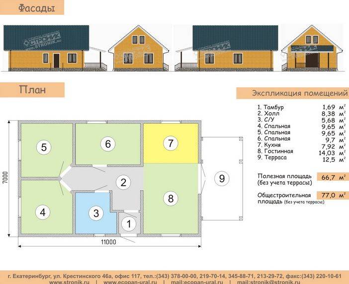 10 проектов одноэтажных домов до 60 кв. м