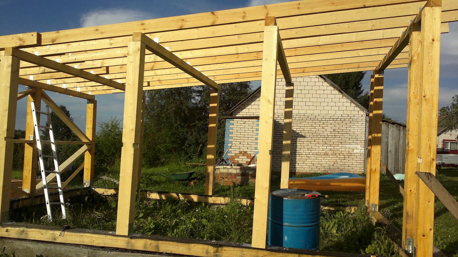 Гараж из бруса своими руками. как построить деревянный гараж?