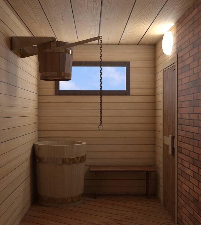 Отделка помывочной [моечной] в бане: дизайн интерьера