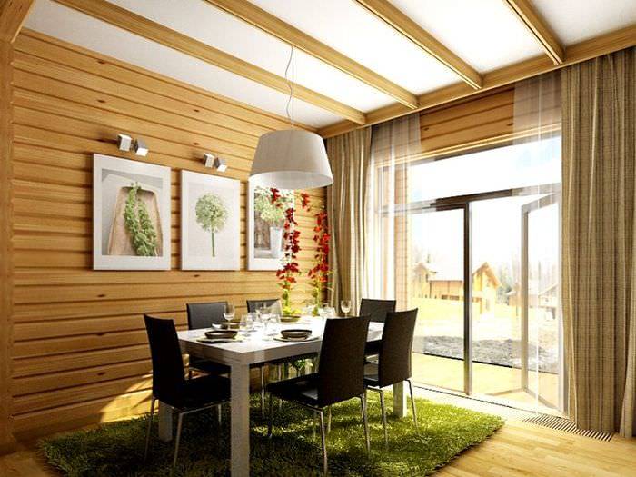 Интерьер дома из клееного бруса: дизайн деревянных коттеджей своими руками (фото и видео)