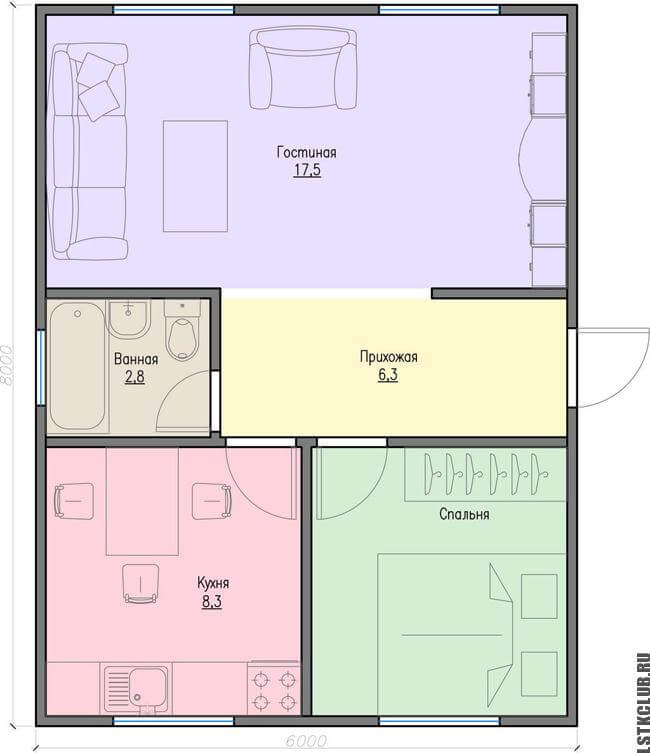 Проекты одноэтажных домов до 100 кв м: цены в москве, варианты планировок, фото
