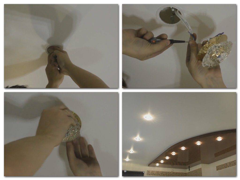 Как подключить точечные светильники