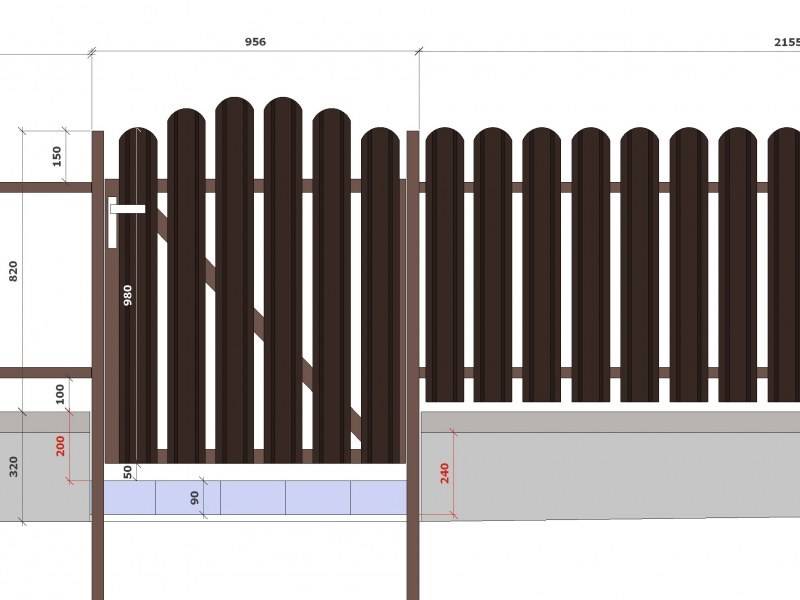 Забор и ворота из профнастила с калиткой своими руками: установка, фото и цена