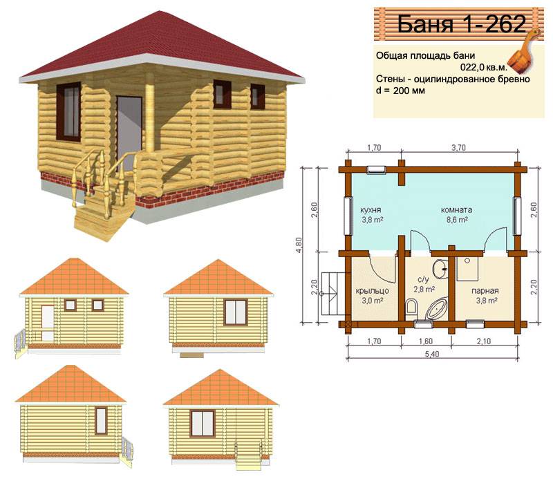 Какой проект дома с баней под одной крышей выбрать – варианты и возможности