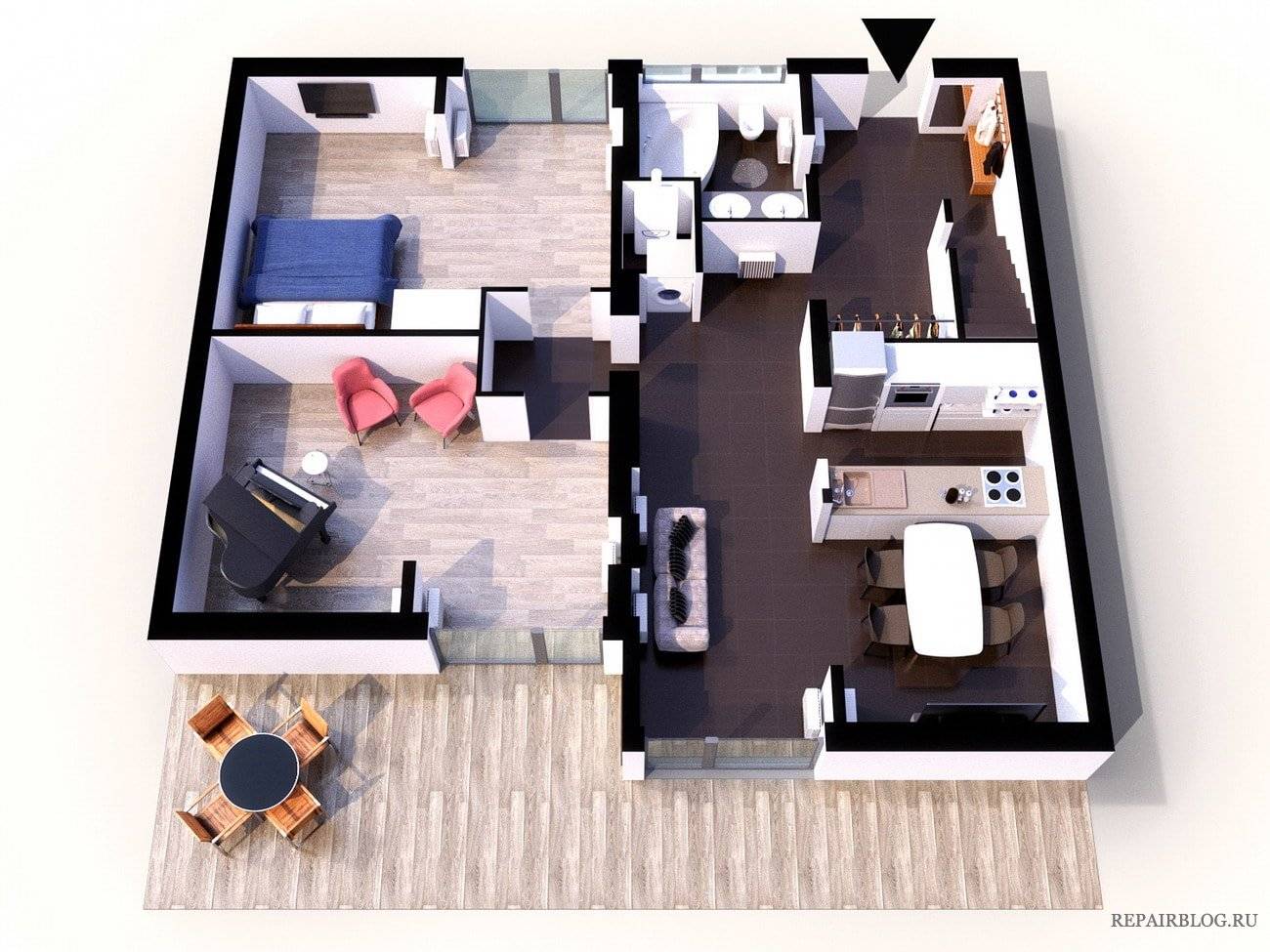 Планировка одноэтажного дома - обзор примеров с фото дизайном и особенности