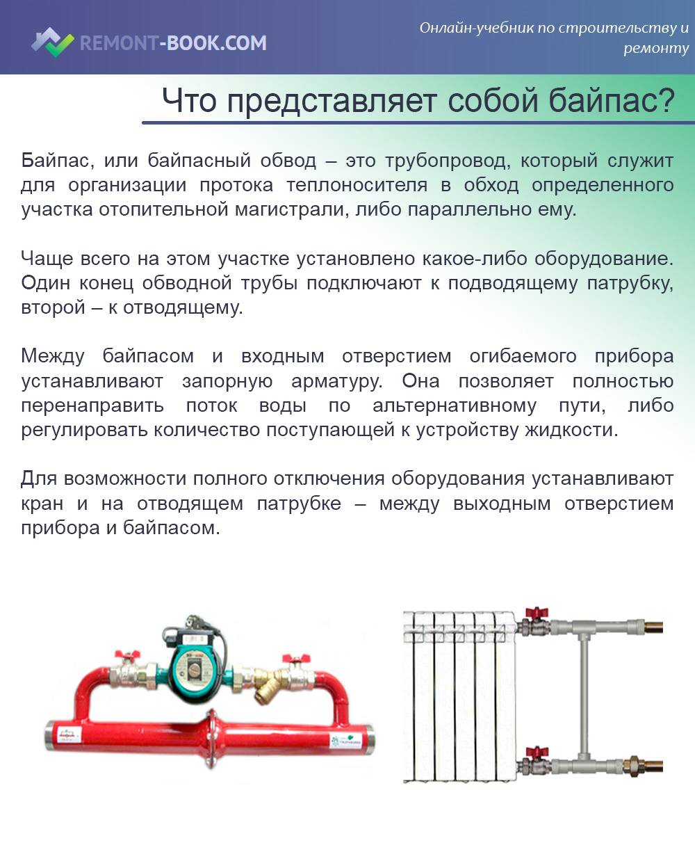 Байпас в отопительной системе: функции и назначение