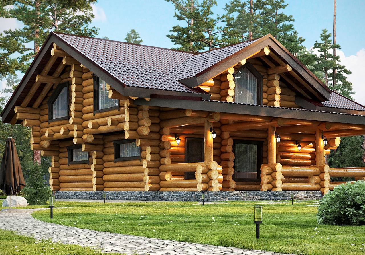 Красивые деревянные дома из бруса бревна и сруба, особенности материалов и как они влияют на внешний вид постройки - 40 фото