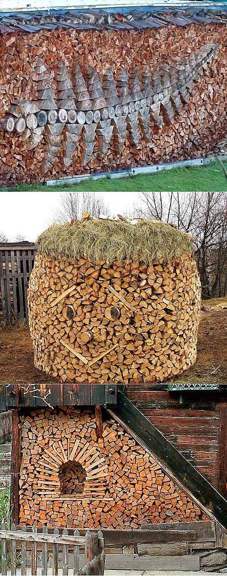 Как сложить дрова в круглую поленницу