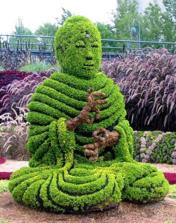 Варианты скульптур из растений: фото