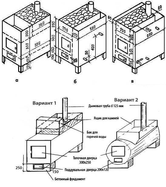 Чертежи печи для бани из металла - строительство домов и дач