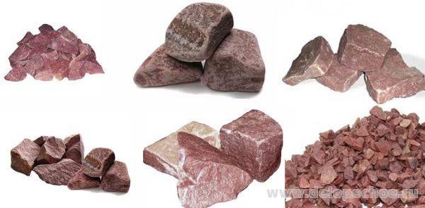 Малиновый кварцит для бани: свойства этого камня, белый кварц для бани, в целом кварцевые камни