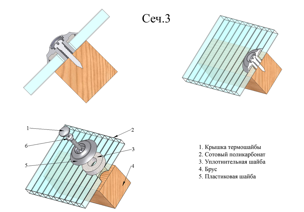 Крепление поликарбоната к металлическому каркасу теплицы: правила, подбор крепёжных устройств, соединяемый профиль
