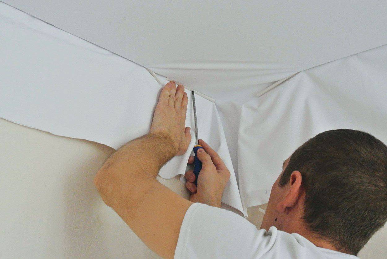 Как сделать натяжной тканевый потолок без швов? Обзор, Замер и монтаж своими руками - Пошагово