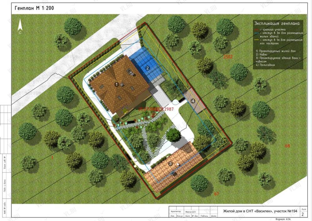 Проект генплана участка