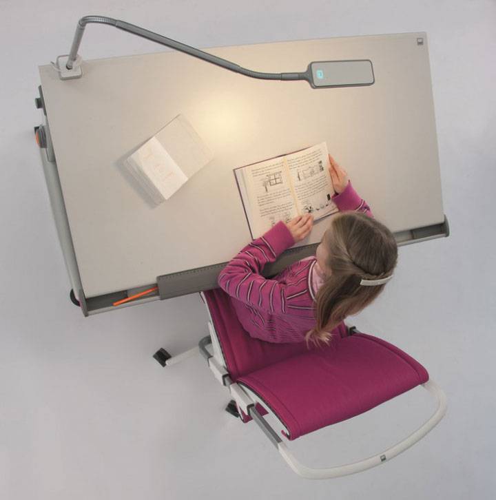 Стол у окна в детской комнате: рабочая зона у окна в детской, письменный стол у окна - стол вдоль окна в детской для школьника, фото