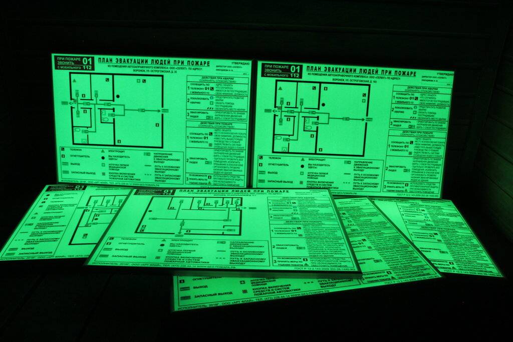 Правила использования фотолюминесцентных планов эвакуации: стандарты