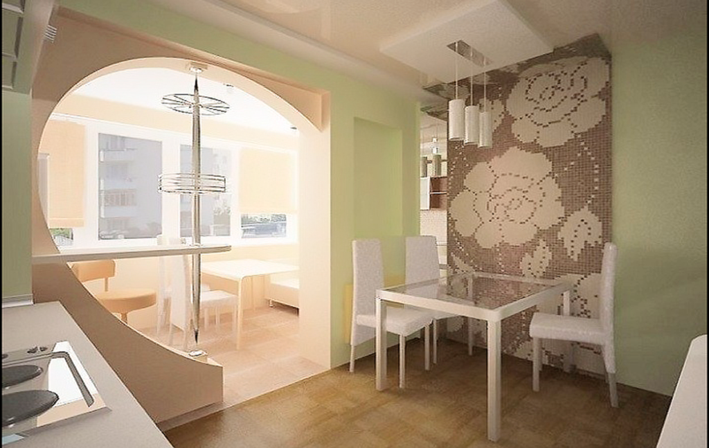 Кухня с балконом объединение дизайн: варианты распределения зон и фото проектов