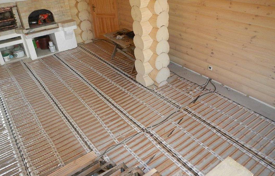 Теплый пол в бане: как сделать электрический пол и схема под плитку