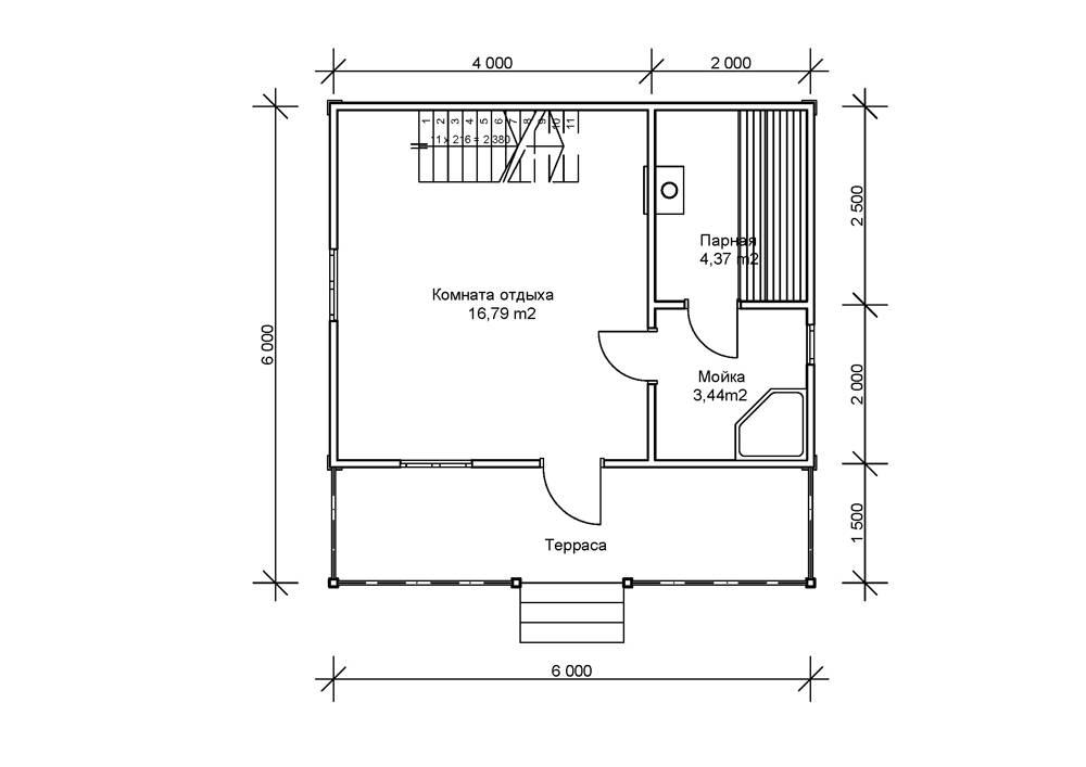 Проект бани размером 6х6: планировка, примеры готовых строений