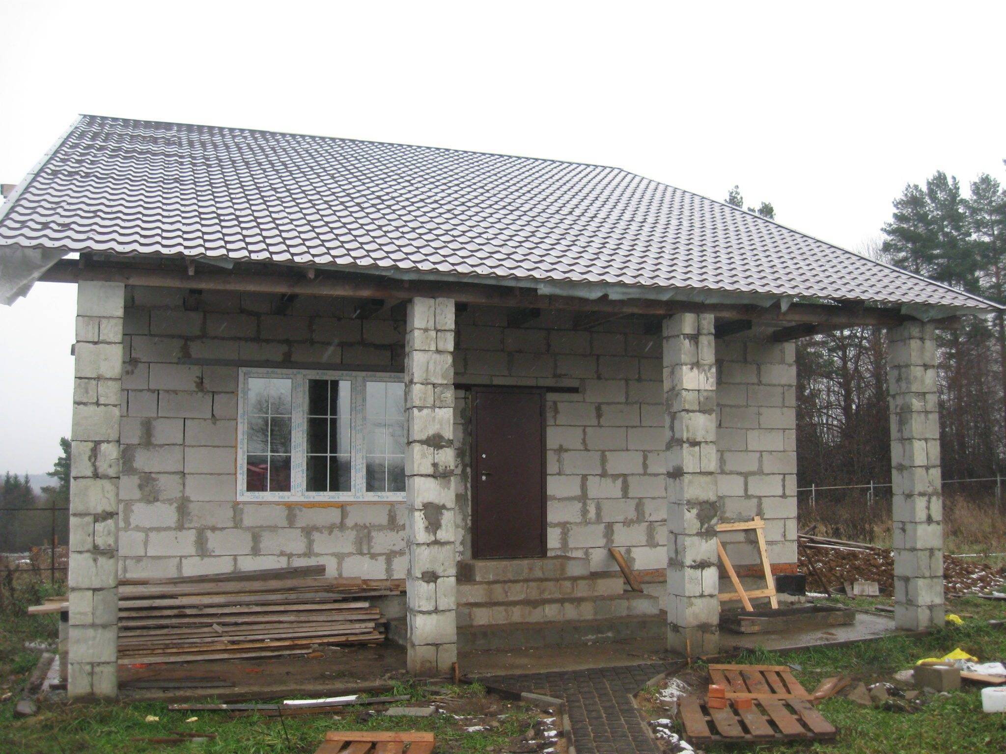 Дачный домик из блоков проекты 4х5