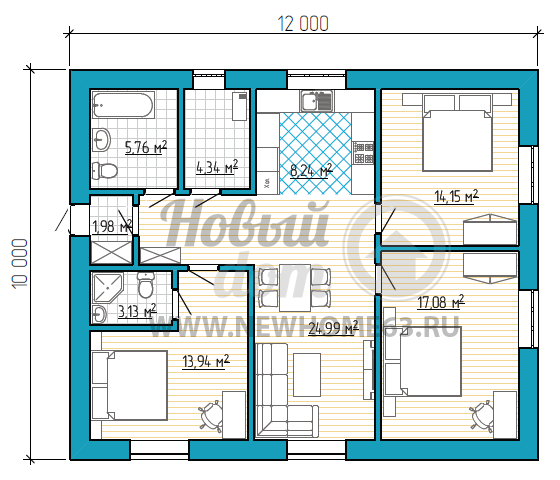 Проект одноэтажного дома 10х12 с отличной планировкой — 20 лучших идей, чертежи, советы | file-don.ru