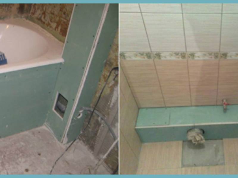 Установка плитки в ванной комнате на гипсокартон своими руками- инструкция +видео