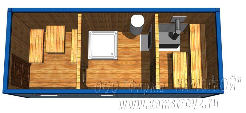 Проект бани из 20 футового контейнера