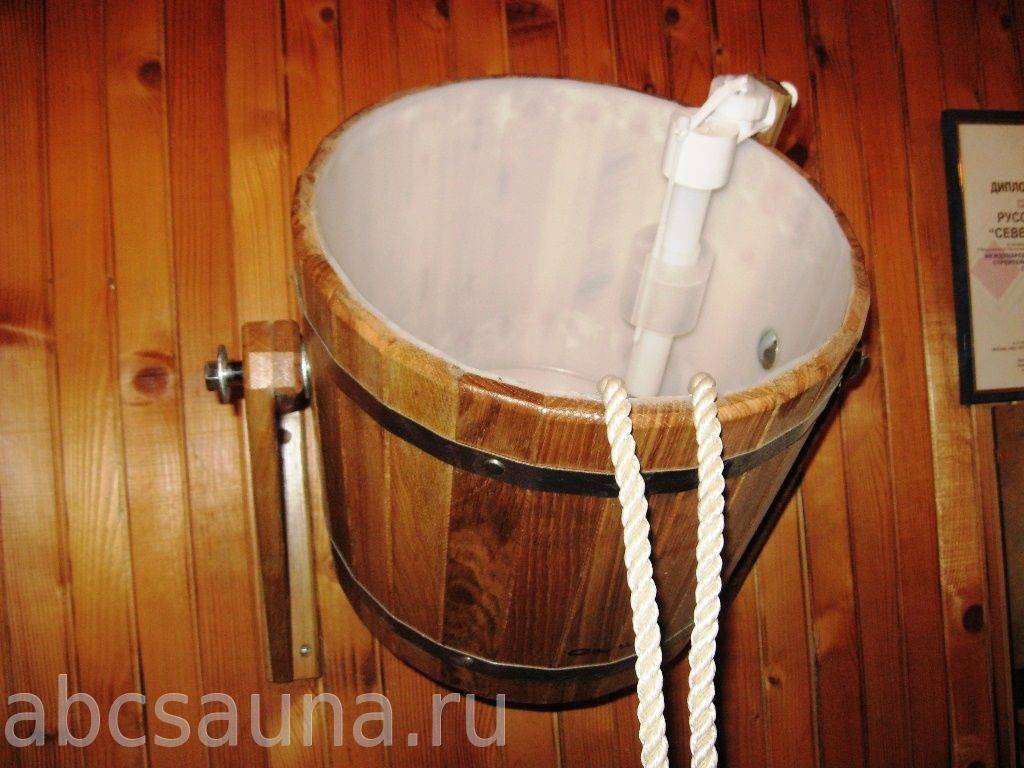 Обливное устройство (ведро-водопад) для бани и сауны: конструкция, принцип действия, изготовление своими руками
