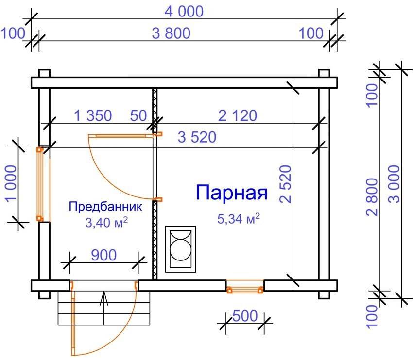 План постройки бани