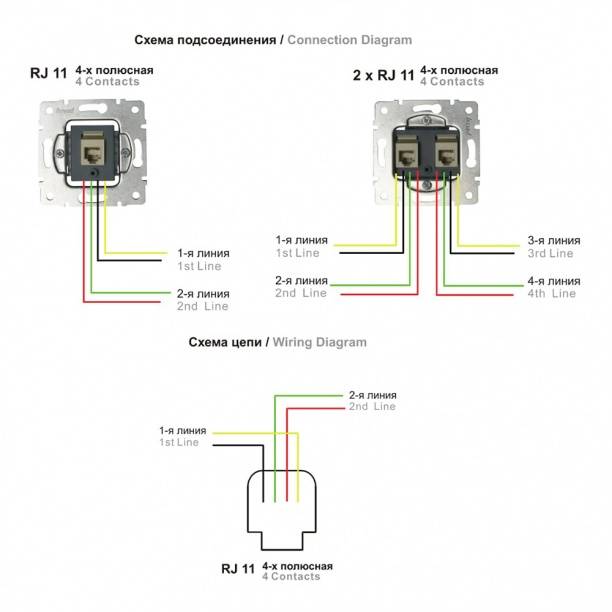 Схема соединения телефонных проводов