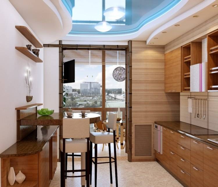 Дизайн кухни с балконом: красивые решения с перепланировкой или без