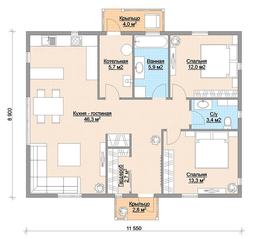 Планировка одноэтажного дома: лучшие проекты и основные нюансы оформления одноэтажного дома (85 фото)