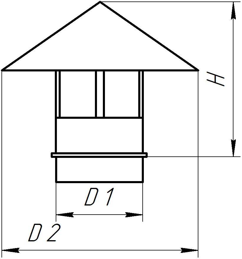 Дымник на трубу чертеж