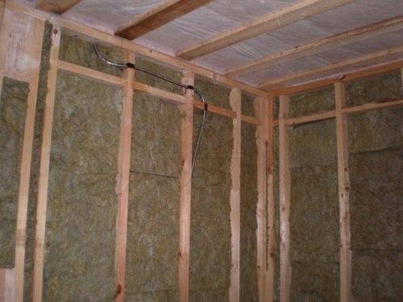 Как утеплить стены и потолок каркасной бани с помощью базальтовой ваты