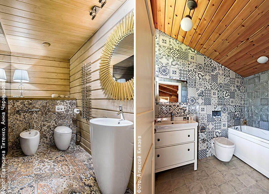 Ванная комната в деревянном доме: обустройство пола, стен и потолка