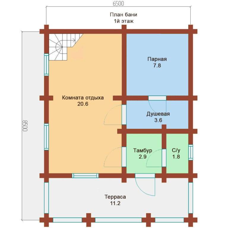 Баня 1 этаж проекты