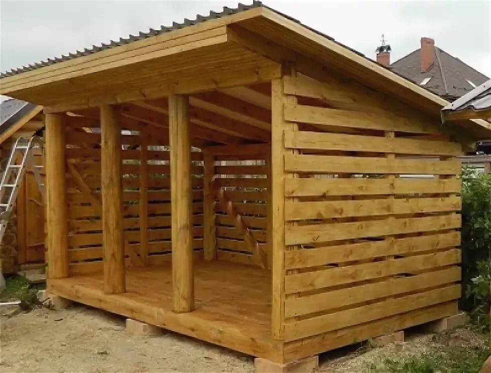Как построить дровяник – стационарная и переносная конструкция своими руками
