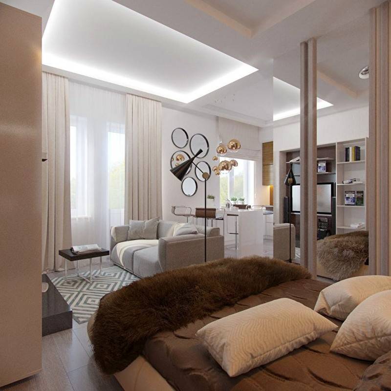 Дизайн квартиры 30-35 кв. м. делаем из однокомнатной двухкомнатную квартиру с отдельной спальней