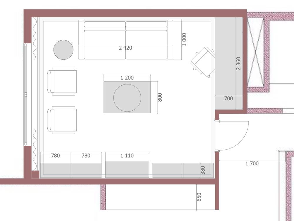 Планировка гостиной, общие требования, что надо знать, чтобы распланировать пространство и расставить мебель - 27 фото