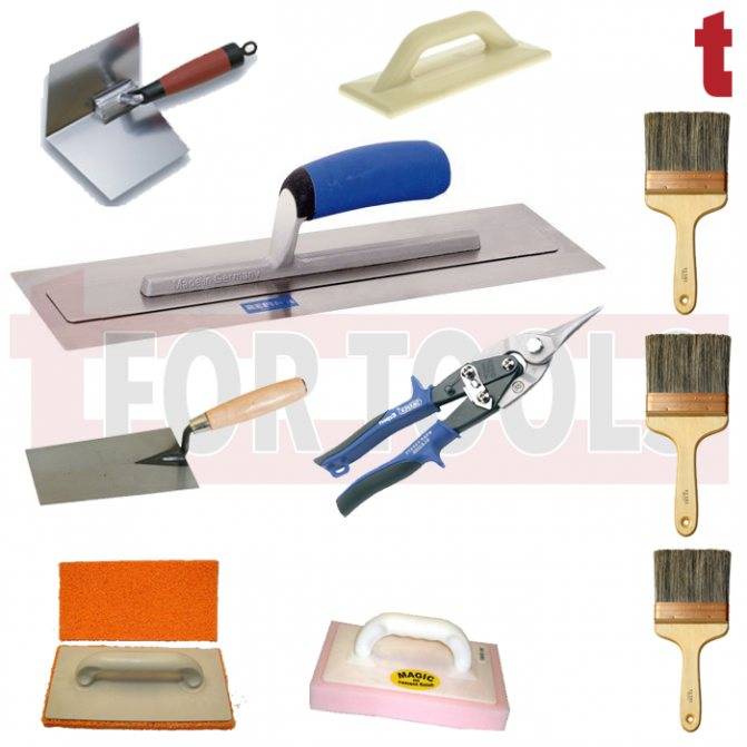 Инструменты и приспособления для штукатурных работ