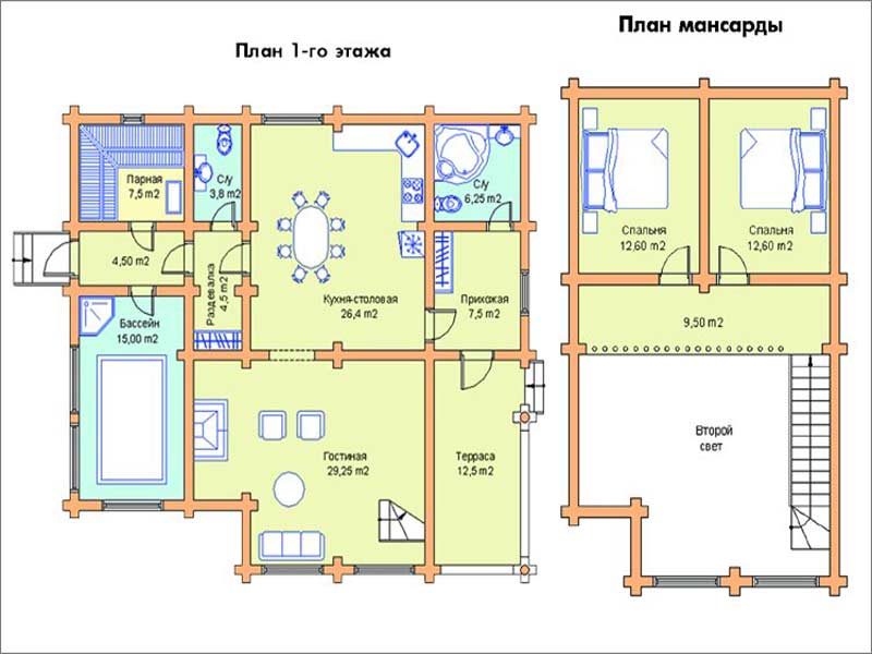 3 варианта проектов дома с сауной на первом этаже [+10 фото]
