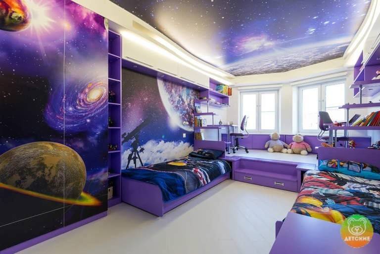 Космический дизайн в интерьере комнаты или квартиры - фото и советы