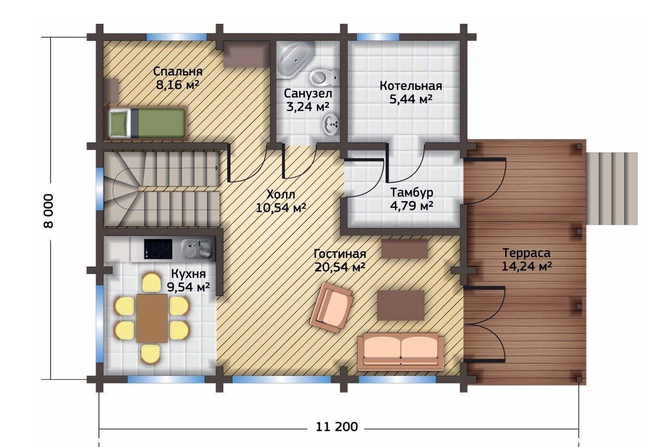 Планировка дома 5х4,5х5 и 5х6 площадью до 30 кв.м.