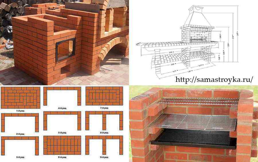 Построить мангал из кирпича своими руками схема