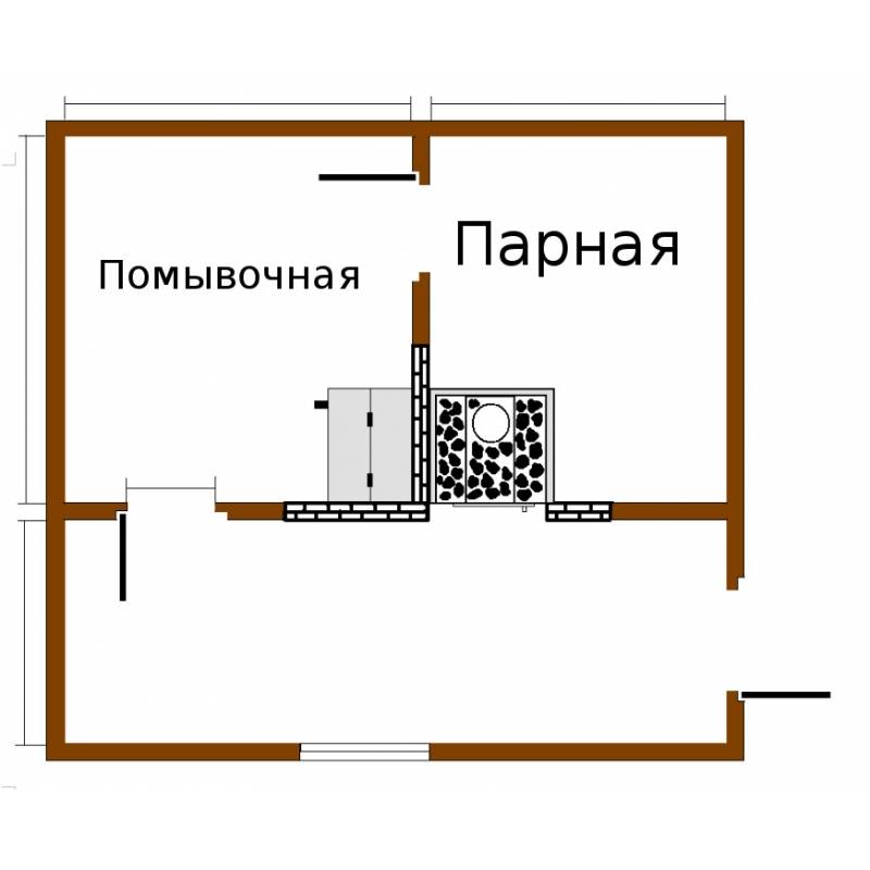 Проект бани с газовой печью